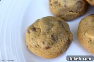 Egg-Free Chocolate Chip Cookie Recipe for Soft, Chewy Results 6 Eggless Chocolate Chip Cookies are thick and chewy chocolate chip cookies made without eggs so if you are allergic to eggs or don't have any on hand this is for you! #egglesscookies #eggfreecookies #egglesschocolatechipcookies #chewychocolatechipcookies