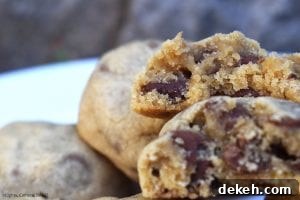 Egg-Free Chocolate Chip Cookie Recipe for Soft, Chewy Results 7 Eggless Chocolate Chip Cookies are thick and chewy chocolate chip cookies made without eggs so if you are allergic to eggs or don't have any on hand this is for you! #egglesscookies #eggfreecookies #egglesschocolatechipcookies #chewychocolatechipcookies