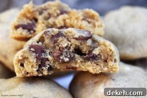 Egg-Free Chocolate Chip Cookie Recipe for Soft, Chewy Results 8 Eggless Chocolate Chip Cookies are thick and chewy chocolate chip cookies made without eggs so if you are allergic to eggs or don't have any on hand this is for you! #egglesscookies #eggfreecookies #egglesschocolatechipcookies #chewychocolatechipcookies