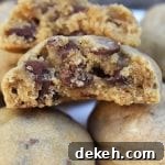 Egg-Free Chocolate Chip Cookie Recipe for Soft, Chewy Results 9 Eggless Chocolate Chip Cookies are thick and chewy chocolate chip cookies made without eggs so if you are allergic to eggs or don't have any on hand this is for you! #egglesscookies #eggfreecookies #egglesschocolatechipcookies #chewychocolatechipcookies