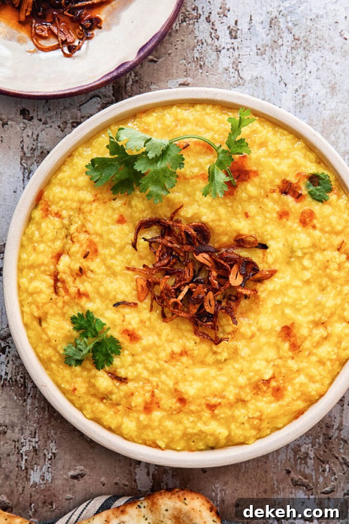Restaurant-Style Moong Dal Tadka Recipe 2 Bowl of moong dal with garnish