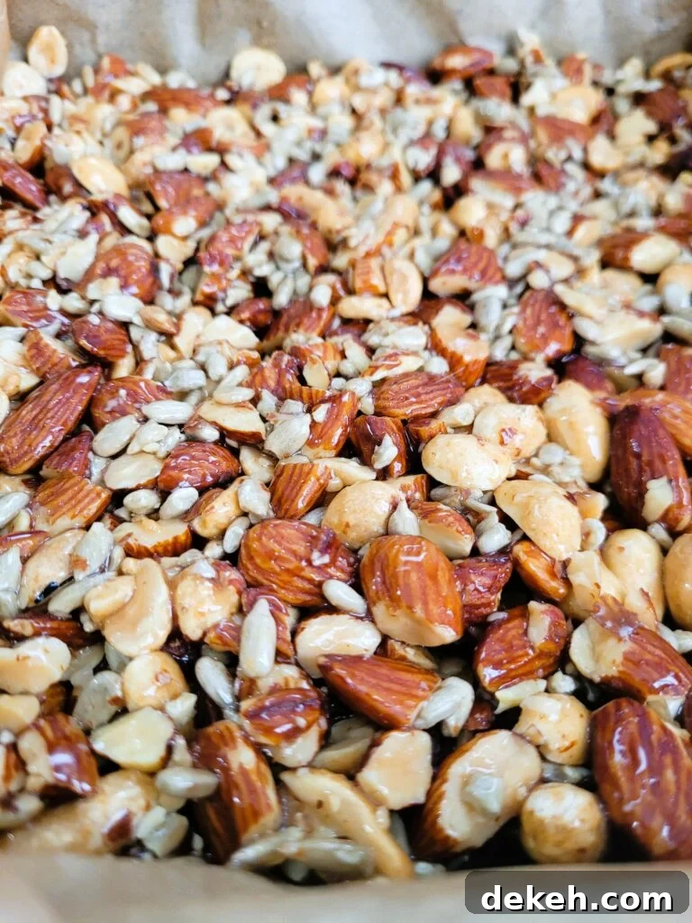 Crunchy Homemade Nut Bars: Step-by-Step Recipe 3 Close up of nut bar mixture
