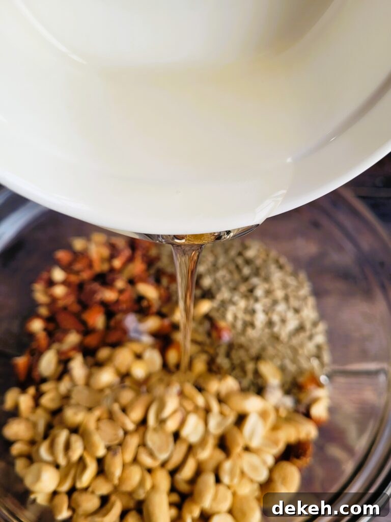 Crunchy Homemade Nut Bars: Step-by-Step Recipe 5 Combining corn syrup and sugar in saucepan to make homemade almond crunch bars