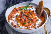 Tomato Basil Soup with Two-Bean Medley