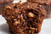 Moist Coconut Oatmeal Chocolate Muffins
