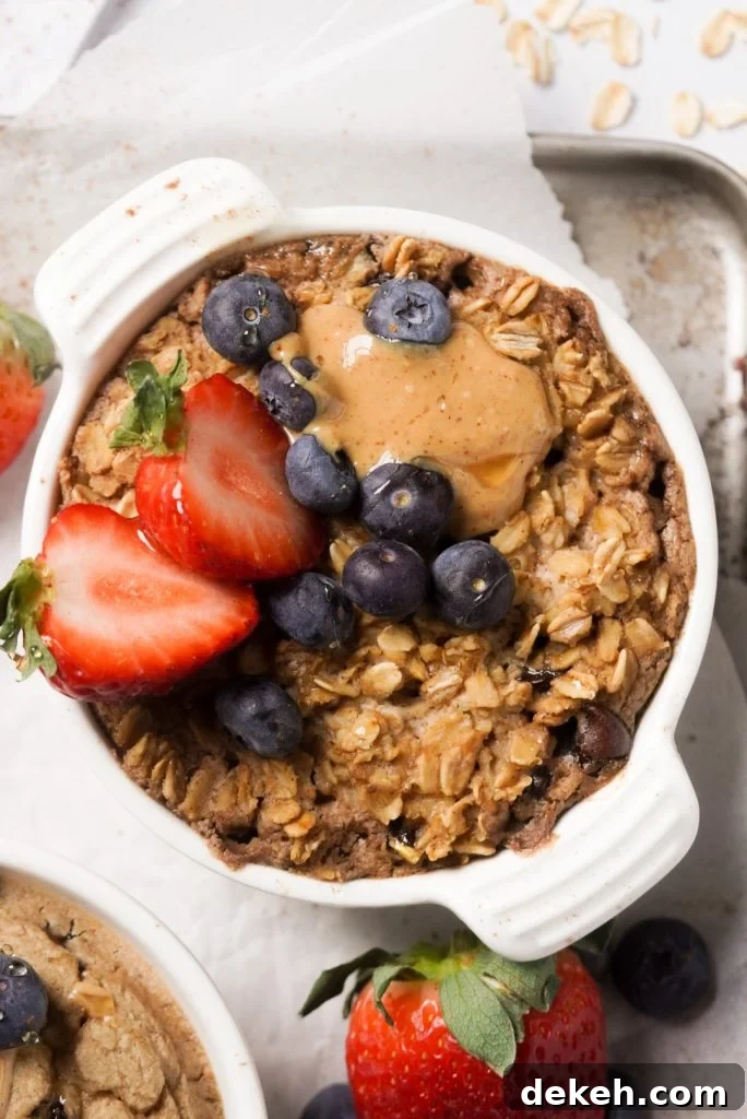 Single-Serve Baked Oats Without Banana 5 baked oats for one