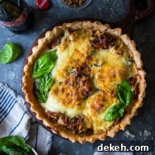 Pepperoni and Sausage Pizza Tart with Parmesan Crust