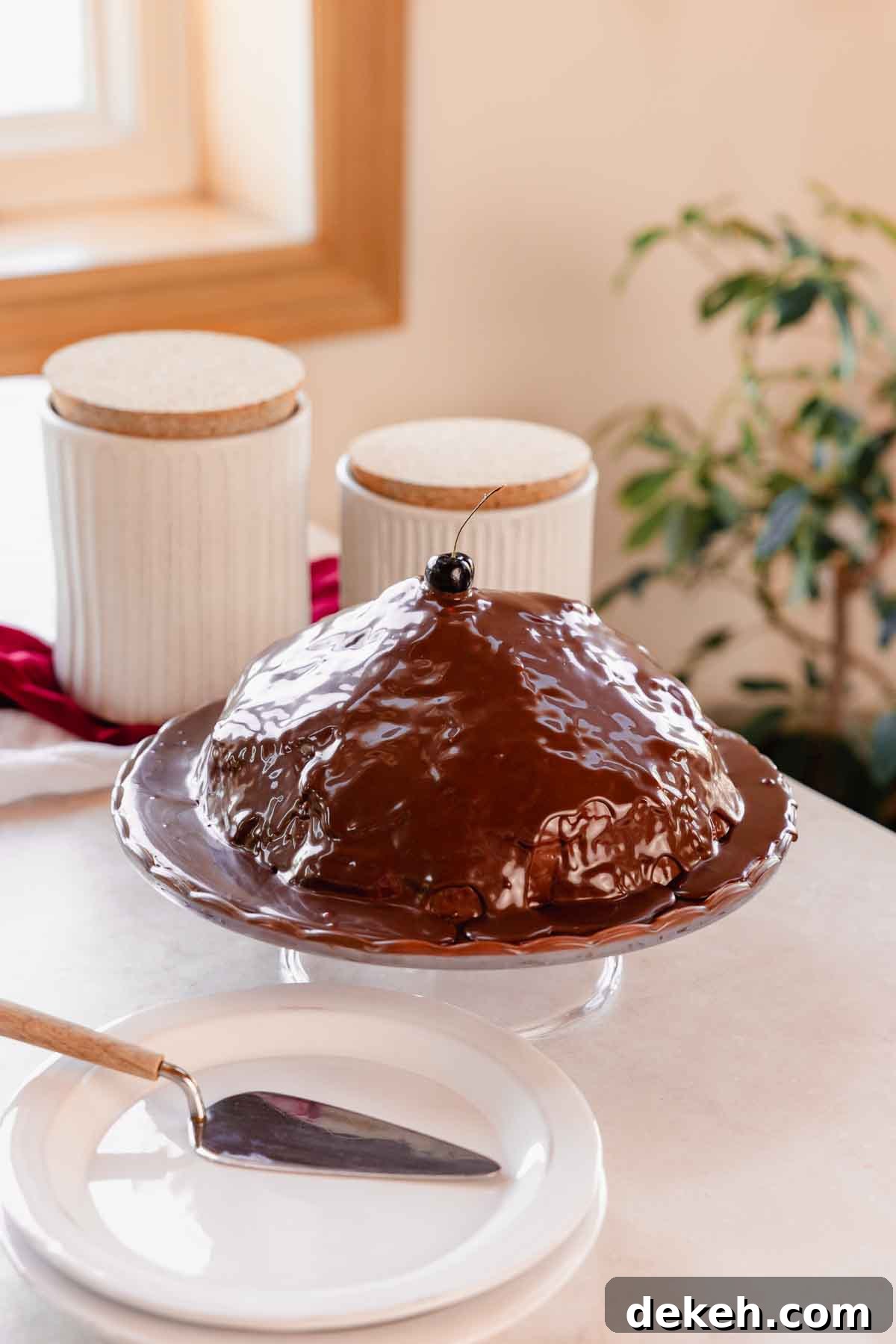 Chocolate Lava Cake with Cherry Filling 3 chocolate ganache volcano cake with cherry on top