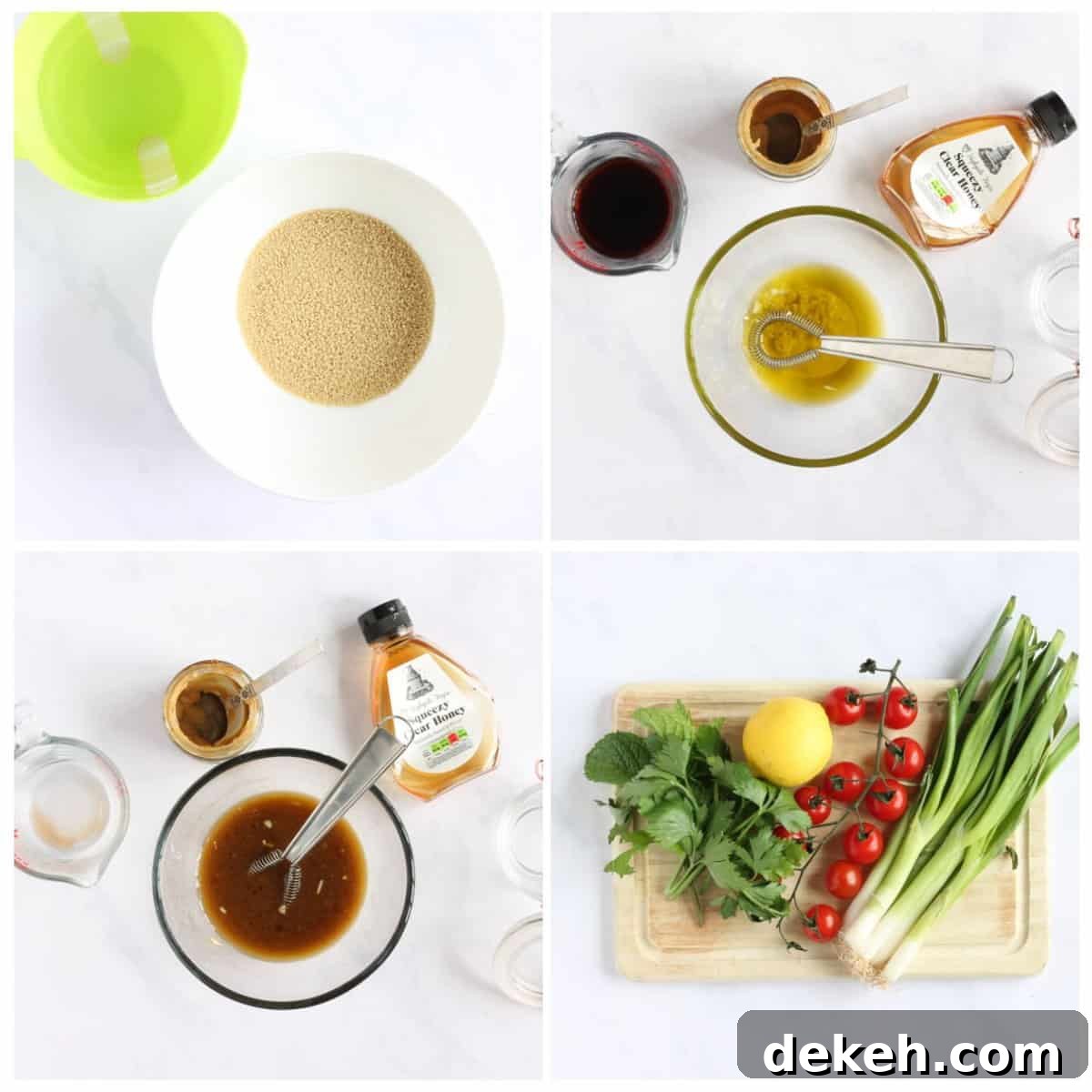 Herbed Couscous and Halloumi Salad with Lemon Dressing 4 Step by step photo instructions for making halloumi couscous part 1