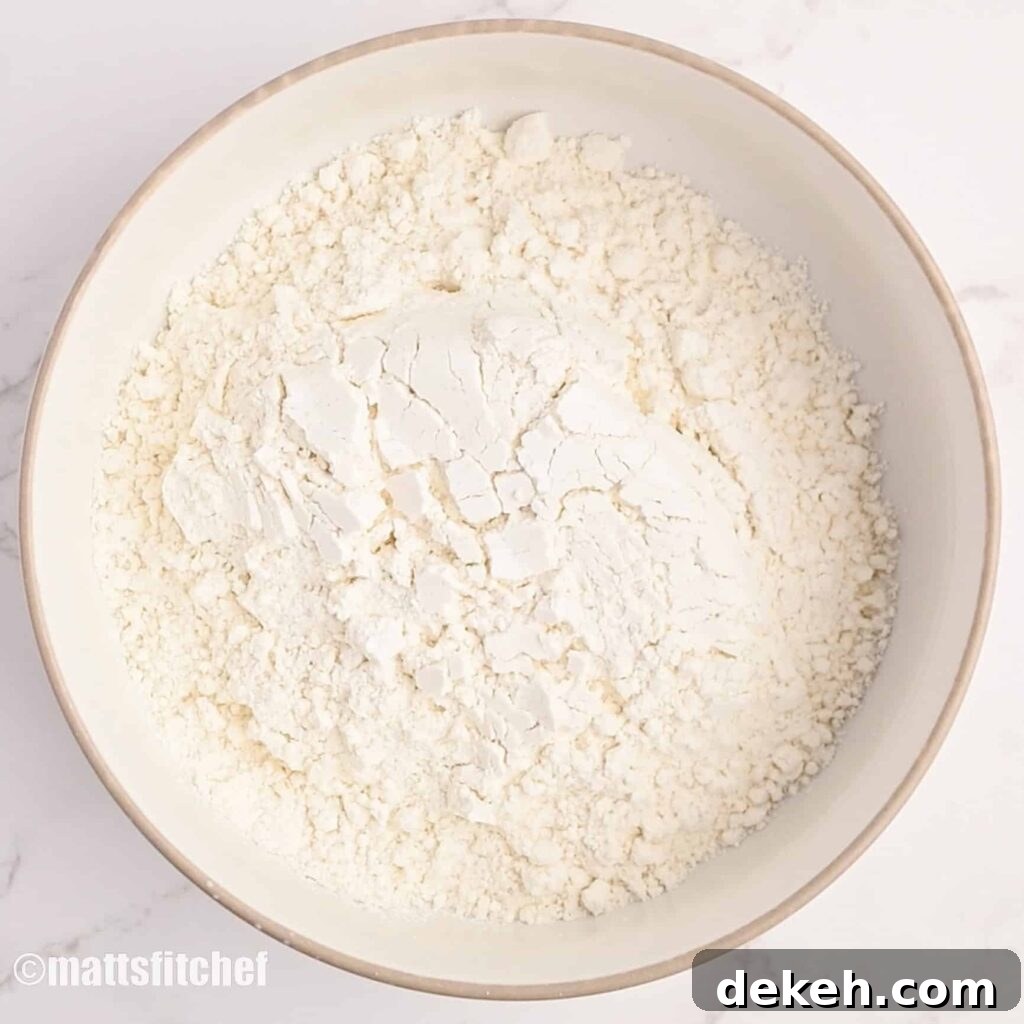 Crispy Homemade Bread in the Air Fryer 3 Combining flour and baking powder