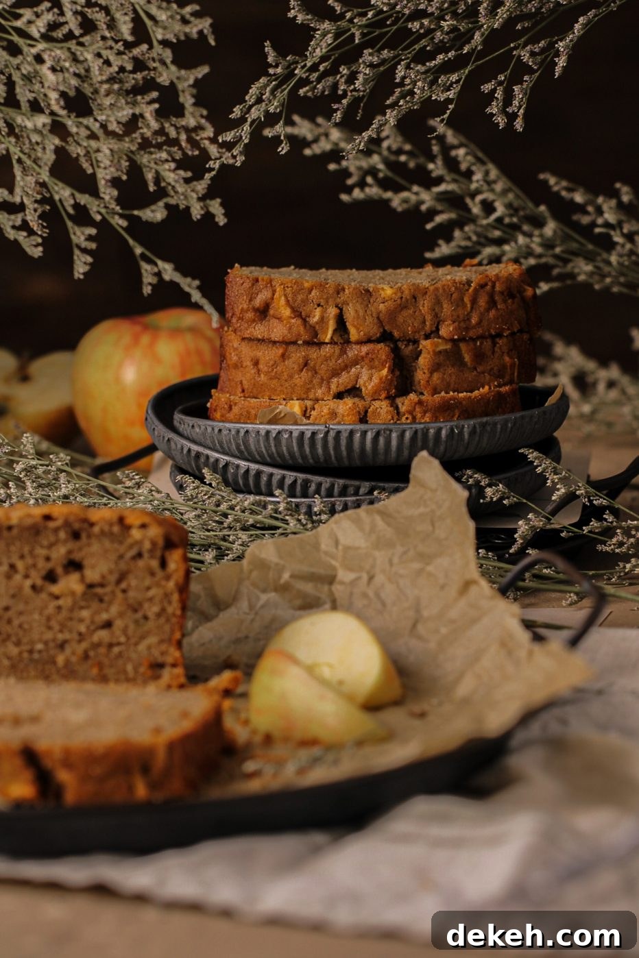 Moist Cinnamon Apple Loaf with Brown Sugar Glaze 2 spiced apple loaf