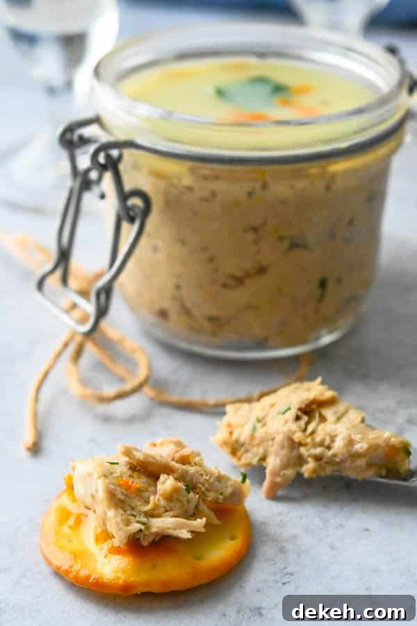 Gifting French duck recipe in a pretty jar.