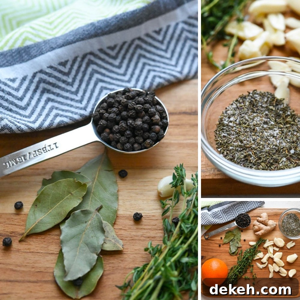 spice rub and potpourri for flavoring the pate de canard.