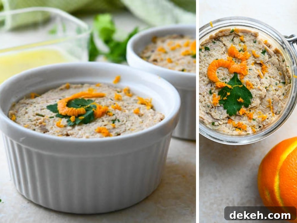 filling ramekins with pate de canard or aromatic duck rillettes recipe.
